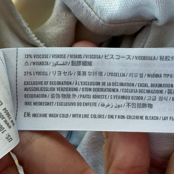 Abercrombie & Fitch Wide leg Cotton Linen blend soft pants light tan - Picture 4 of 5